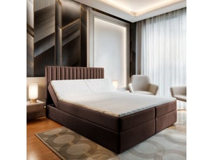 Lit avec rangement 140x200 cm <strong>MASSENO</strong> <strong></strong> coloris marron