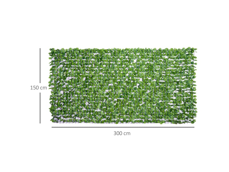  Haie artificielle occultante 300 x 150 cm – vert clair – feuillage pe résistant aux uv et intempéries  - Conforama C