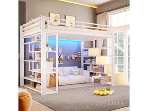 Lit mezzanine 140x200 cm    coloris blanc