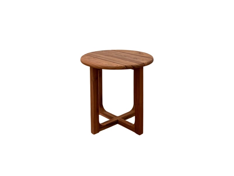  Table d'appoint ronde en bois de teck  - Conforama C