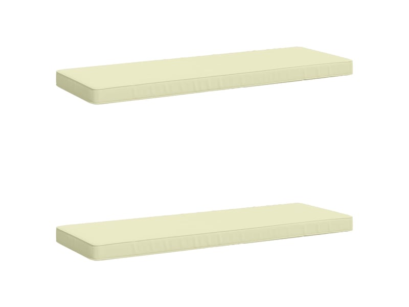 Lot de 2 coussins de banc, coussins d'assise vught 100 % polyester crème cf57941 - Conforama A