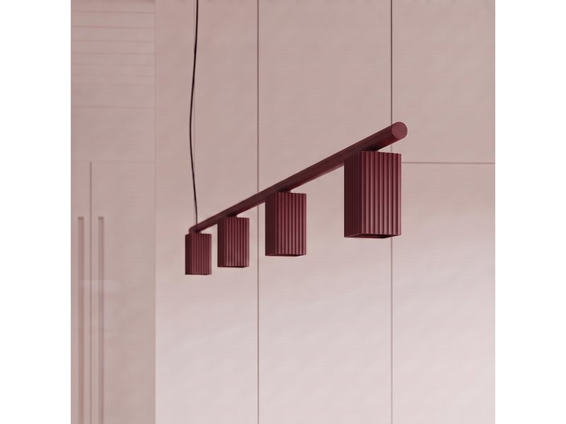  Lustre rayo 4 bordeaux aluminium moderne 208x122x6cm SL.3228 - Conforama D