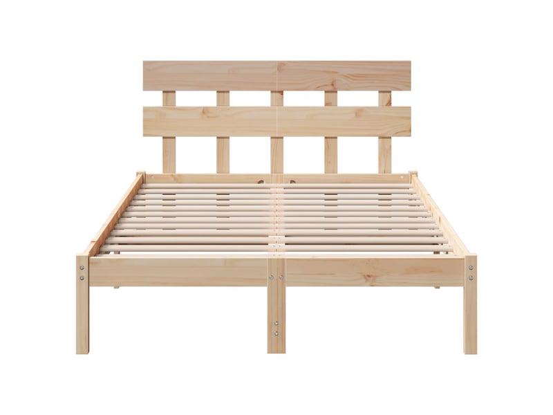  Lit double- lit adulte -  cadre de lit marron 135 x 190 cm bois de pin massif  - Conforama B