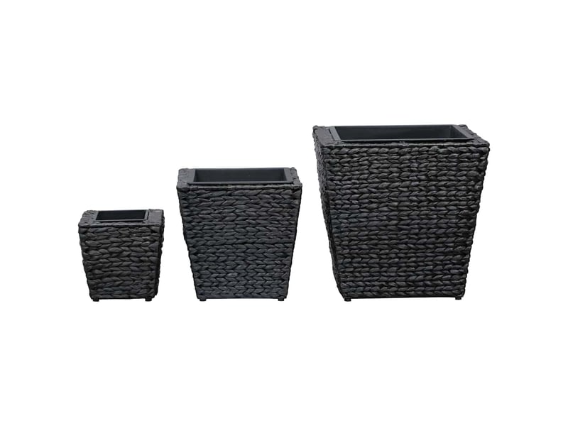  Jardinière - lits surélevés 3 pcs jacinthe d'eau noir  - Conforama C