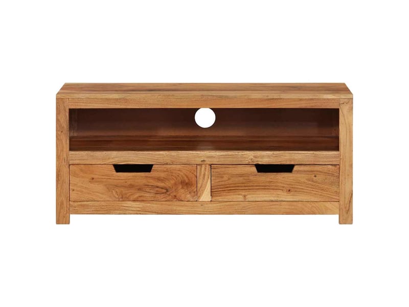  Meuble tv bas 88x35x40 cm bois d'acacia massif  - Conforama A