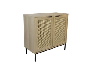 Buffet avec 2 portes cannage en bois naturel 80 x 35 x 75,5 cm