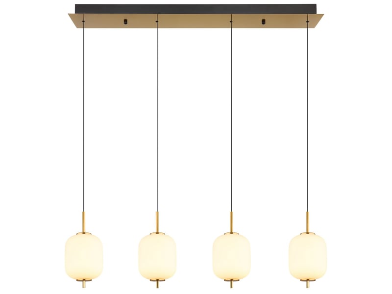  Globo ewald plafonnier suspendu de bar avec abat-jour en verre opale couleur laiton, 4 led 3000 k  - Conforama C