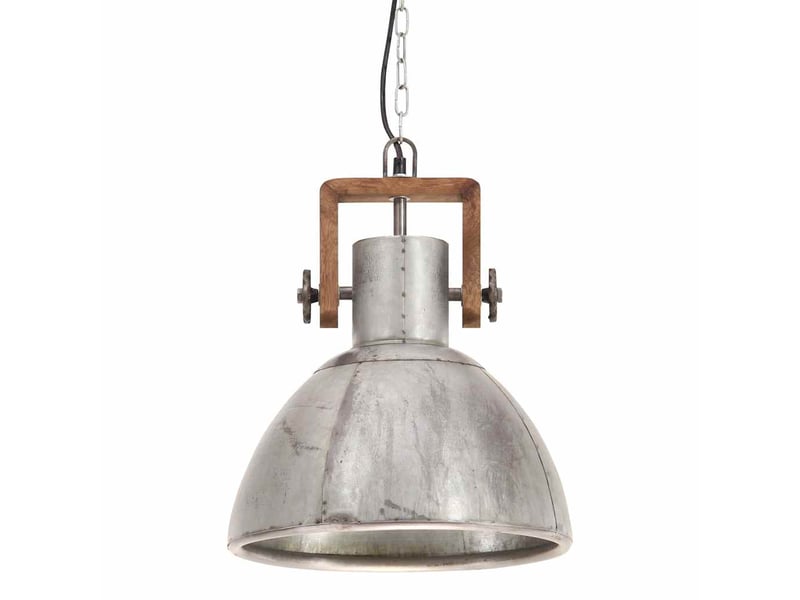  Lampe suspendue, suspension luminaire industrielle 25 w argenté rond 30 cm e27  - Conforama E