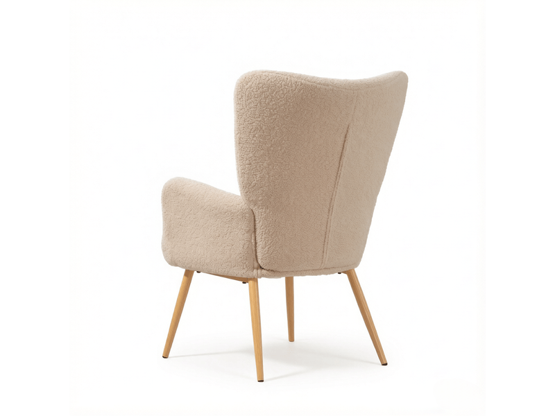 Fauteuil lounge moderne 1 place, dossier haut, accoudoirs intégrés et silhouette incurvée - Conforama D