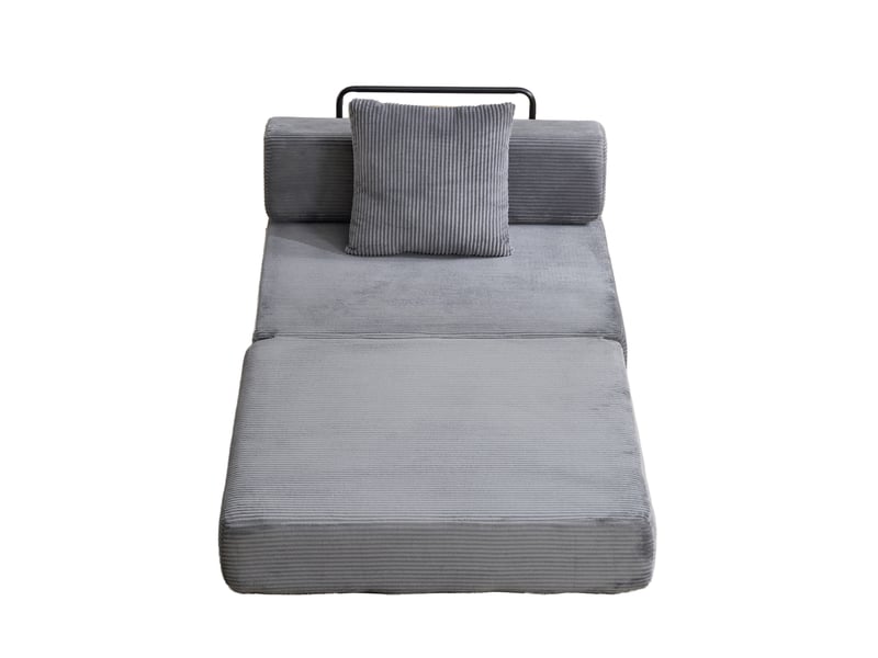  Canapé convertible 1 place modenvie pliable en lit d'appoint en velours côtelé gris foncé 92,5 x 92,5 x 60 cm  - Conforama A