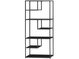 Bibliothèque étagère de rangement à 7 niveaux cadre en acier style industriel 83 x 34 x 180 cm noir
