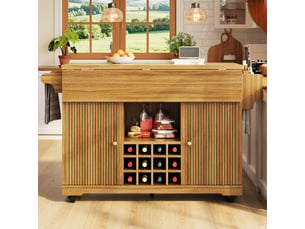 Desserte mobile avec plans rabattables - rangement, porte-bouteilles, mdf marron foncé 142,5 × 40 × 95 cm