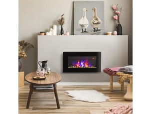 Cheminée électrique murale led 2000w noire homvra