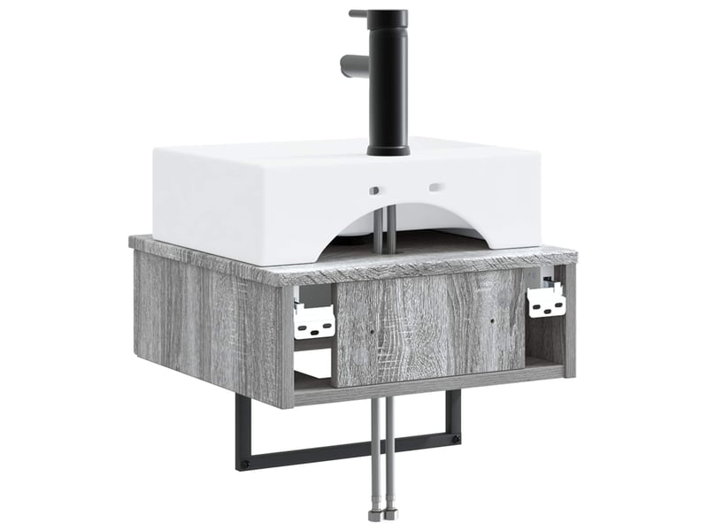  Basin de lavage mural, lavabo sonoma gris 40x41x39 cm  - Conforama E