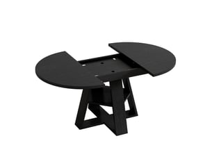 Table à manger extensible ronde 110150x110 cm noir veinage bois