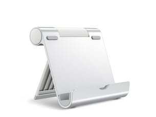 Support ajustable et portable pour tablette liseuse et smartphone argent