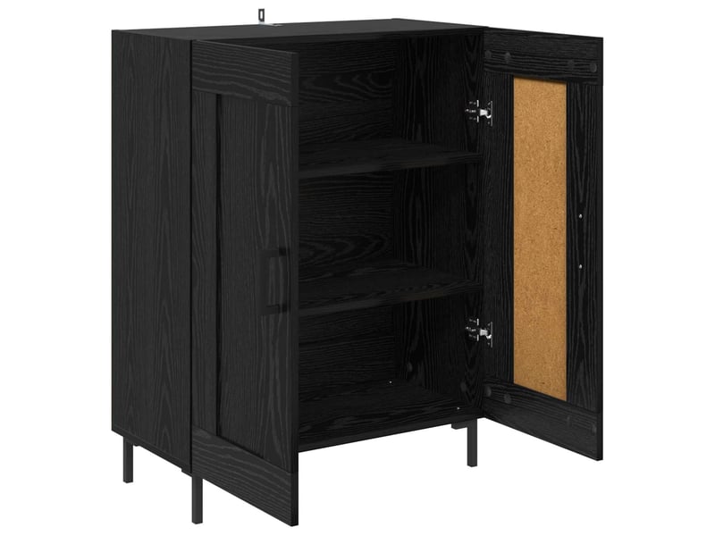 Buffet - bahut - meuble de rangement chêne noir 69,5 x 34 x 90 cm bois d'ingénierie et fer - Conforama E