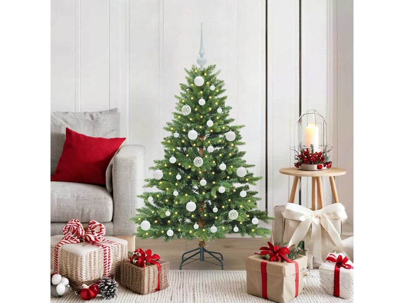 Sapin de noël artificiel, arbre de noël avec 150 led vert 120 cm pe et pvc shl598 - Conforama B