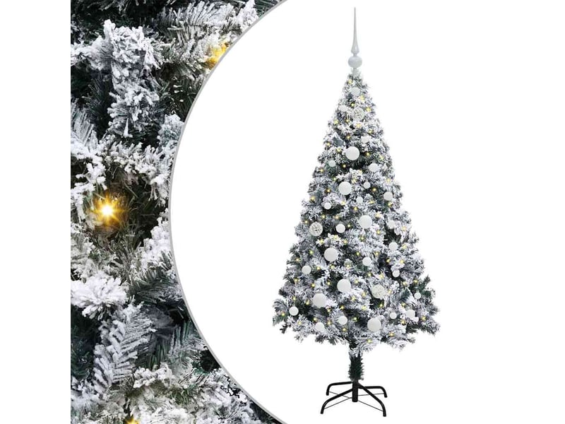  Sapin de noël artificiel, arbre de noël blanc 150 cm pvc, acier et plastique shl6351  - Conforama A