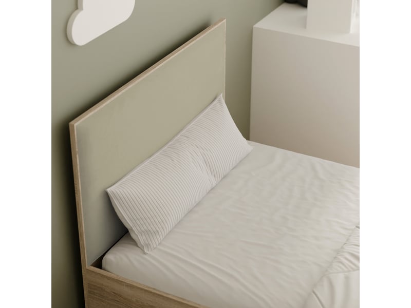  Lit coffre sashi - 90x200 cm - avec matelas - tissu velours - sonoma gris-vert SASHI - Conforama D