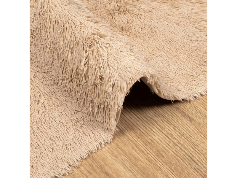  Tapis shaggy à poils longs navarra beige 160x160cm polyester - comfortxl 4102869 - Conforama E