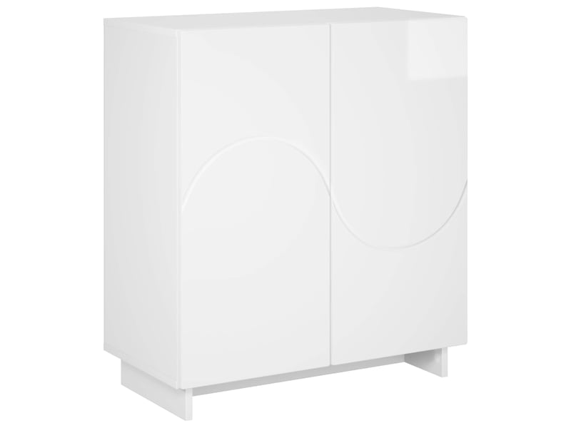 Buffet salon, buffet de rangement blanc brillant 67x34,5x75 cm bois d'ingénierie - Conforama A