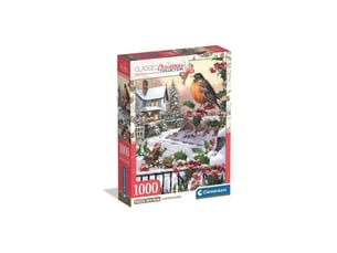 Puzzle de noel 1000 pieces robin et houx 50x70 cm avec poster
