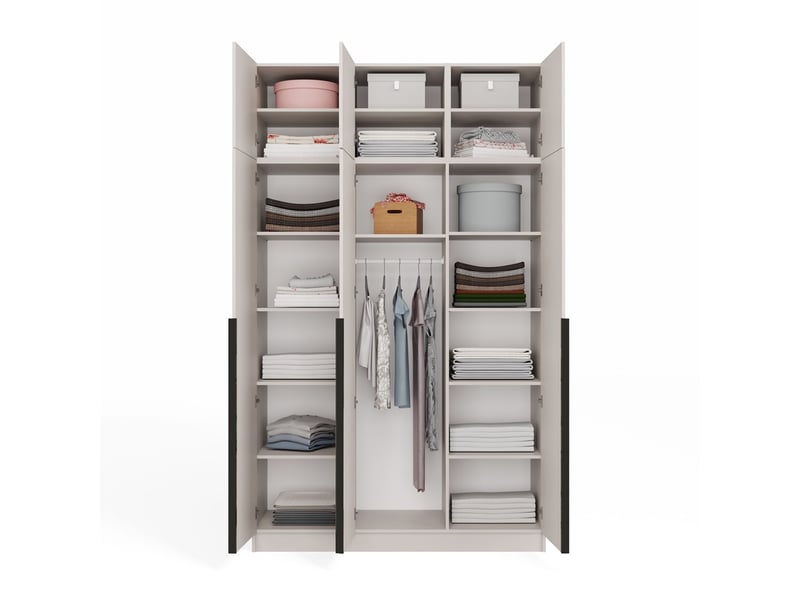  Senso 4d - armoire haute avec rehausse - portes, étagères - 200x250x56,5 cm - beige cachemire  - Conforama E