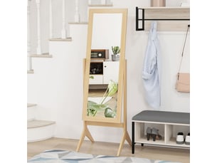 Miroir sur pied inclinable en mdf coloris chêne 47x46x148 cm
