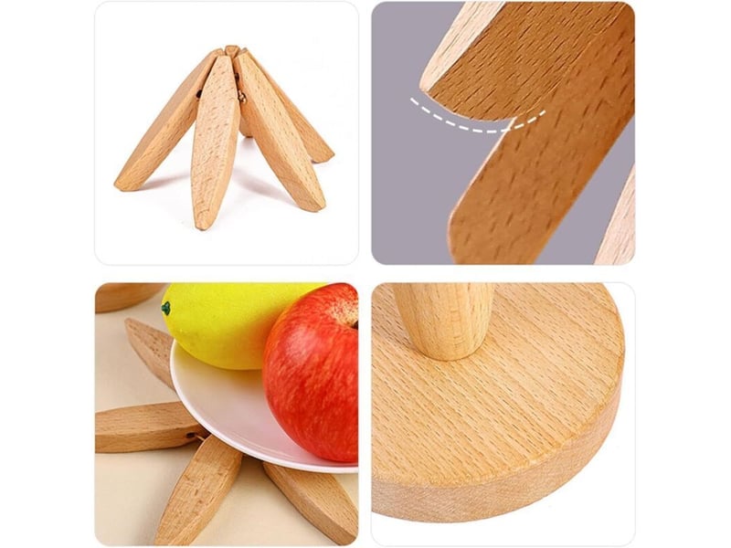  Dessous de plat de cuisine en bois, de pliable en forme d'arbre, de en bois pour casseroles et poêles chaudes, coussinets pliables résistants à la en  - Conforama C