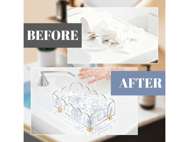 Porte serviette de table acrylique transparent, 22 x 13 x 6 cm serviettes papier holder, rangement pour serviette cocktail - Conforama B