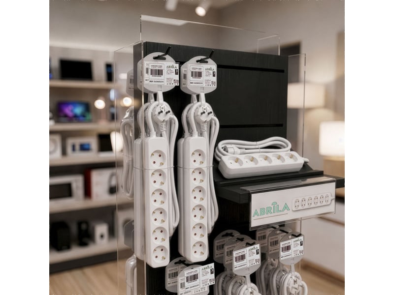  Multiprise fabrilamp florey 5 prises câble 1,5 m 3680 w blanc 260805141 - Conforama C