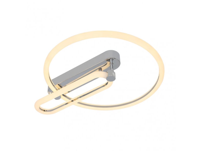  Fabrilamp adhara, plafonnier, moderne, led, 57 w, 7695 lm, 3000-4000-6500 k, chromé, 8 x 49 x 40 cm 171985620 - Conforama C