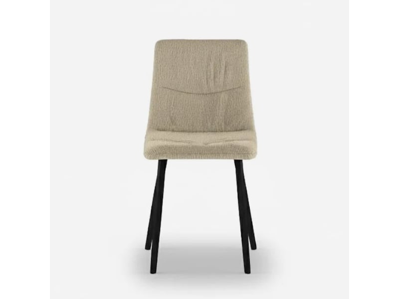  Lot de 4 chaises rembourrées en tissu facile à nettoyer daisy - beige  - Conforama E