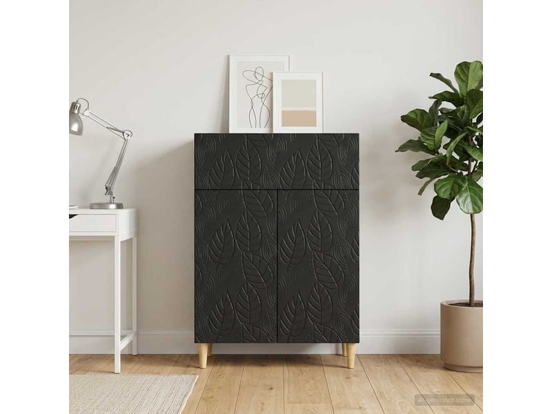 Buffet - bahut - meuble de rangement noir 66 x 34,5 x 90 cm bois d'ingénierie - Conforama B