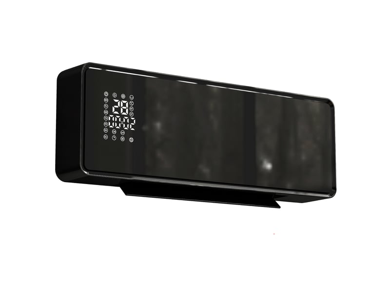Chauffage mural en céramique 10002000w, radiateur électrique, ventilateur, thermostat, minuterie, 54x18,7x12,3cm, noir - Conforama A