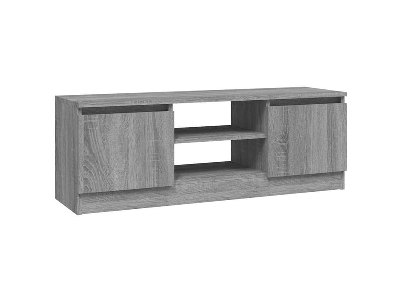  Meuble tv - banc tv - meuble de rangement avec porte sonoma gris 102x30x36 cm  - Conforama A