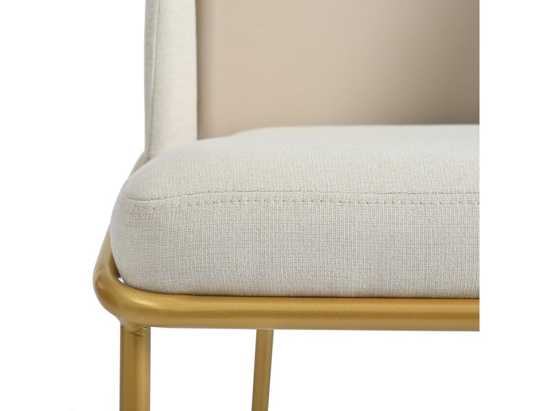  Lot de 2 chaises de salle à manger,55x55x85 cm,avec pieds réglables,similicuir pvc,beige  - Conforama E