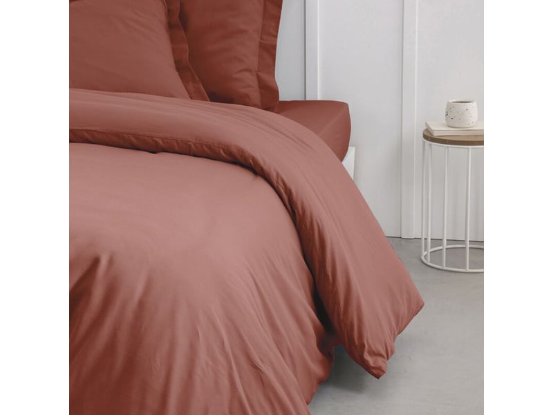  Housse de couette élégante terracotta 140x200 cm  - Conforama C