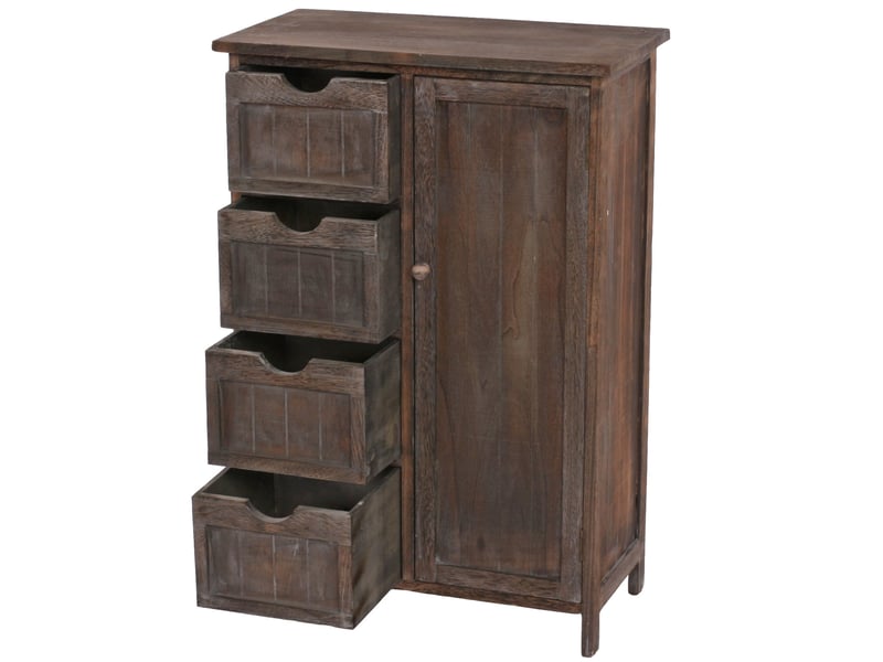  Commode, armoire, 82x55x30cm, shabby chic, vintage - marron  - Conforama D