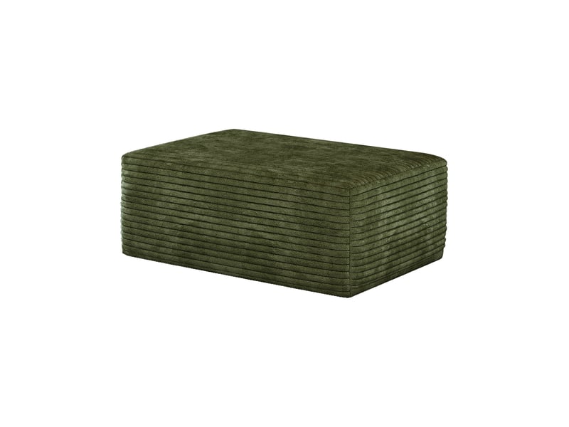  Pouf en velours côtelé vert repose-pieds modulaire pour salon 70x95x40 cm  - Conforama A
