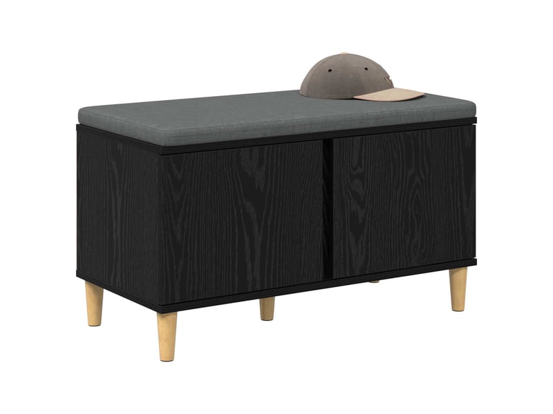  Banc d'entrée, banc interieur avec coussin chêne noir 80x38x46 cm shl70420  - Conforama C