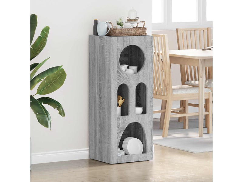  Buffet - bahut - meuble de rangement elst gris sonoma 40 x 35 x 100.5 cm bois d'ingénierie  - Conforama B