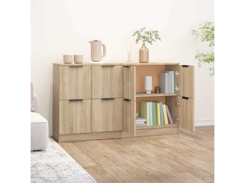  Buffets 2 pcs - bahut - meuble de rangement chêne sonoma 60x30x70 cm bois d'ingénierie  - Conforama E