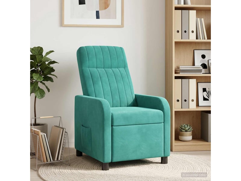  Vidaxl fauteuil inclinable turquoise velours (v)  - Conforama B