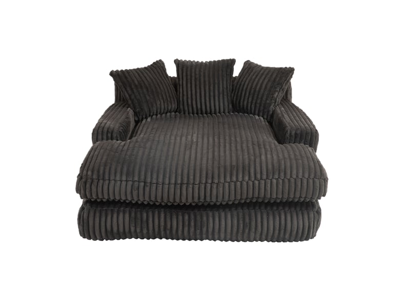 Canapé convertible, canapé-lit – style cloud, en velours tricoté, noir, coussins inclus, 1 place - Conforama B