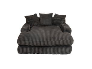Canapé 2 places, transformable en lit, avec coussins, en velours côtelé, coloris noir, l125 x p155 x h63 cm, pour salon