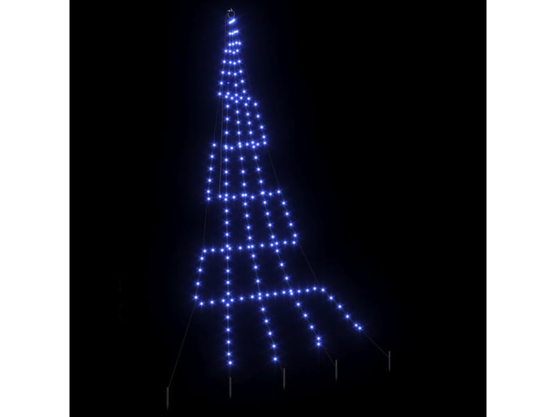  Arbre de noël, sapin de noël led avec piquets au sol bleu 306 cm métal  - Conforama D