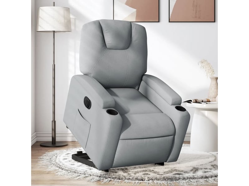 Fauteuil inclinable électrique, fauteuil relax salon gris clair tissu shl62121 - Conforama B