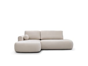 Canapé molino convertible 4 places angle gauche crème laine bouclée - écru